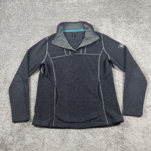 Kuhl Fleece Jacket Womens Small Snap Pullover Pavement Avalon Outdoors Gray Blue - Picture 2 of 13